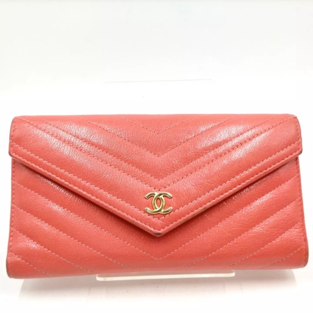 CHANEL long wallet leather